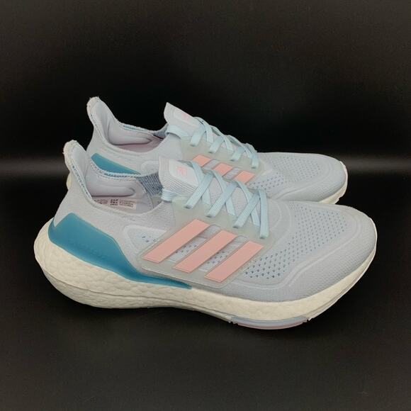 Adidas Ultraboost‎ 21 Grey Pink Running Shoes FY0395 Women’s Sz 8 EU40 - Picture 1 of 10